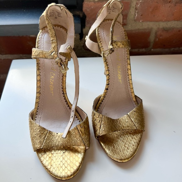 Jean-Michel Cazabat ~ Stiletto Heels ~ Skin ~ Gold ~ Well loved, still gorgeous - Picture 1 of 9